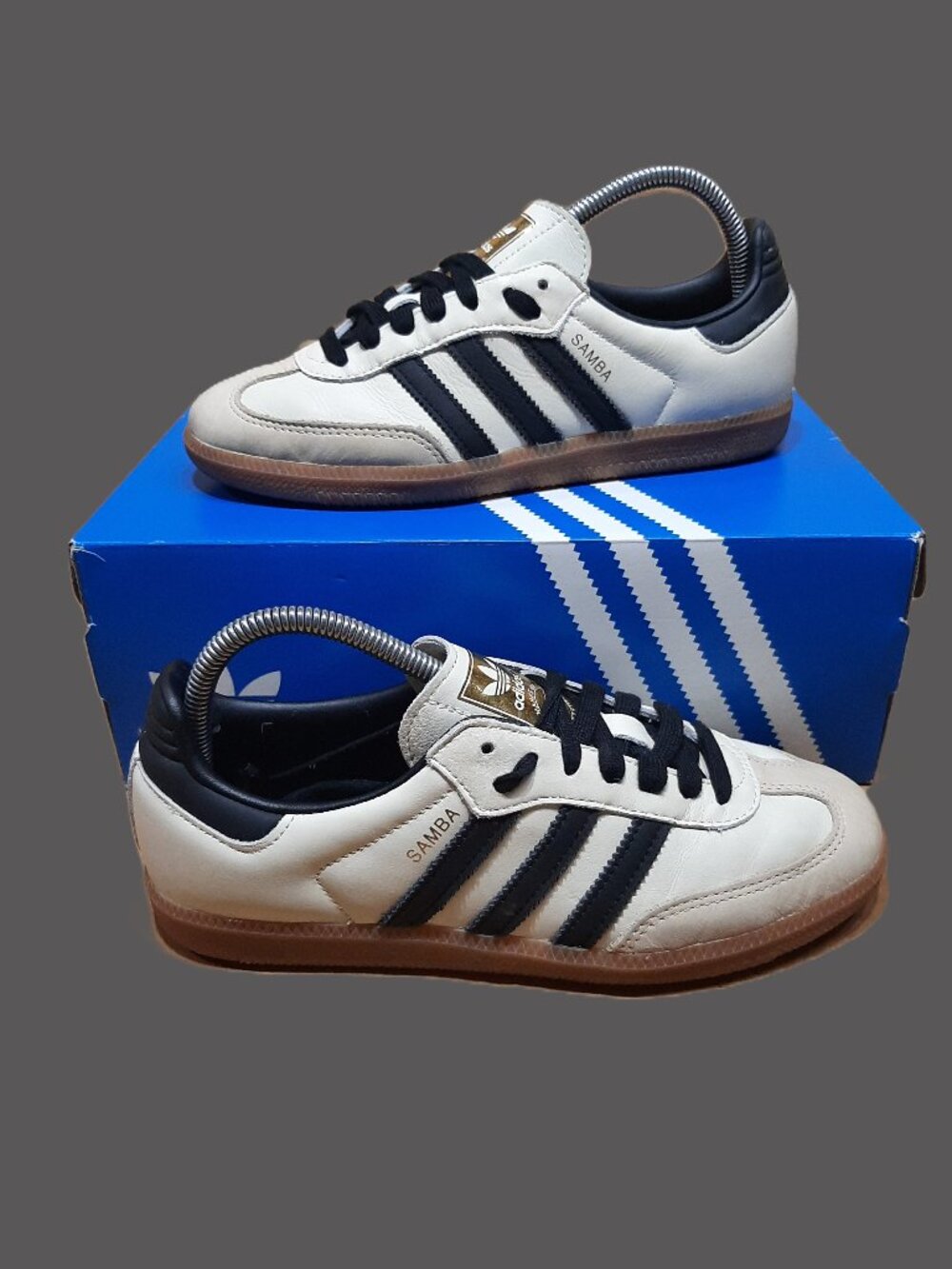 Adidas Samba Women's 7.5 OG Cream White Sand Strata Black Sneakers Shoes ID0478